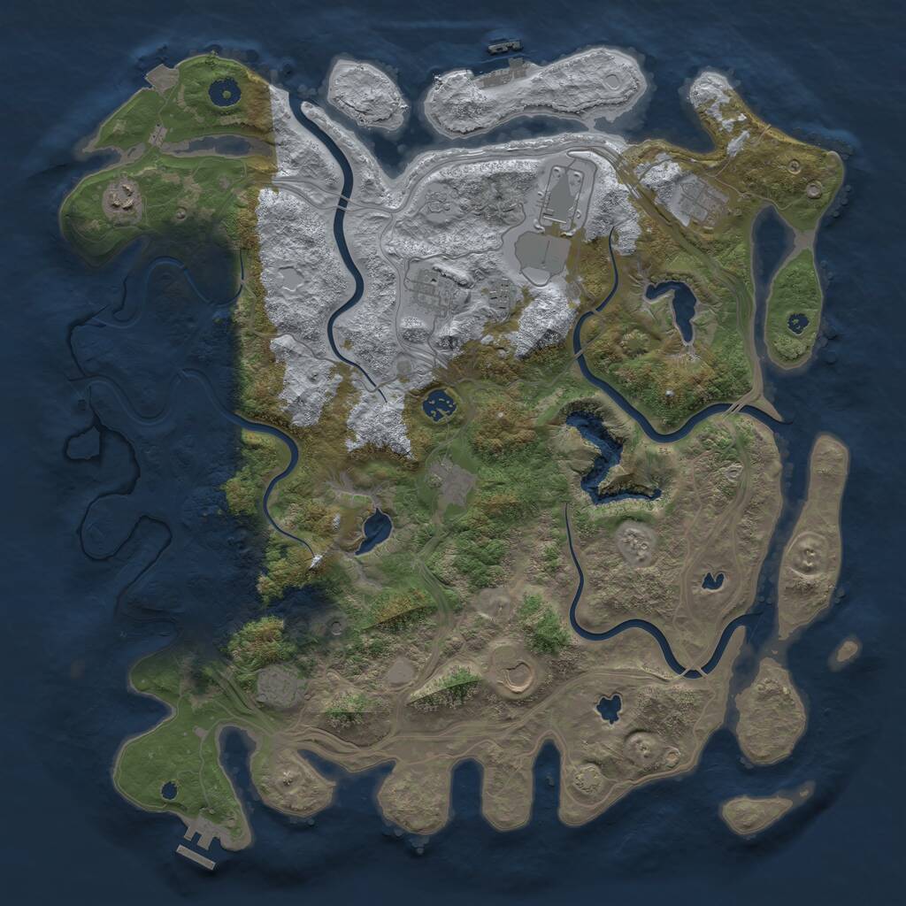 Rust Map: Procedural Map, Size: 4500, Seed: 670525821, 15 Monuments