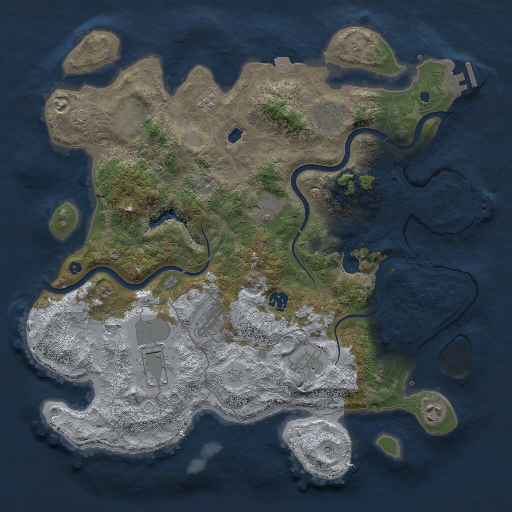 Rust Map: Procedural Map, Size: 4000, Seed: 4745690, 15 Monuments