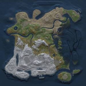 Thumbnail Rust Map: Procedural Map, Size: 3500, Seed: 47283915, 14 Monuments