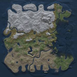 Thumbnail Rust Map: Procedural Map, Size: 5000, Seed: 11124, 17 Monuments