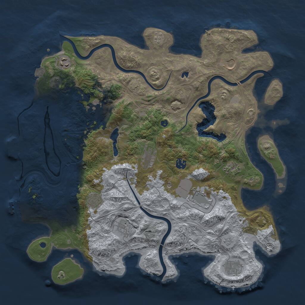 Rust Map: Procedural Map, Size: 4250, Seed: 1822630954, 17 Monuments