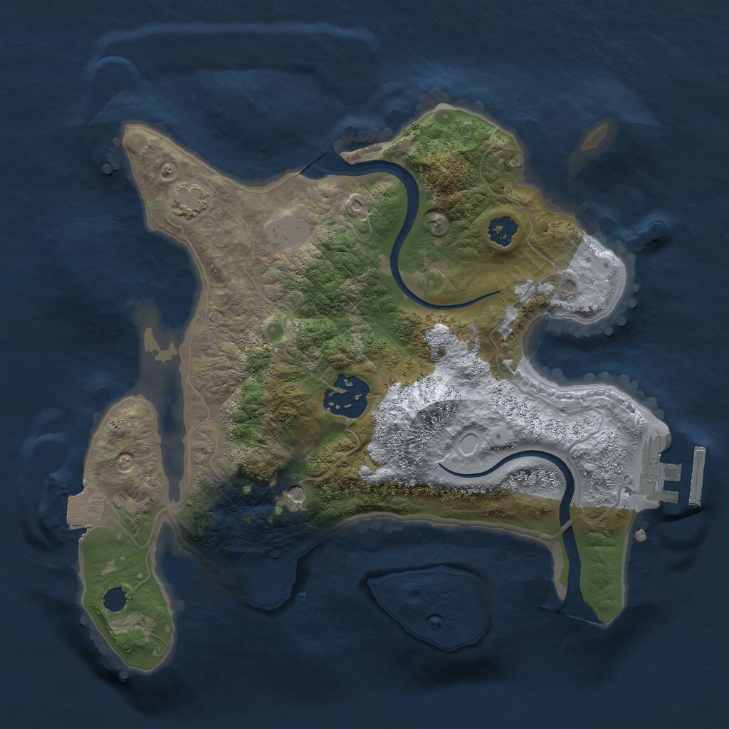 Rust Map: Procedural Map, Size: 2500, Seed: 179898018, 5 Monuments