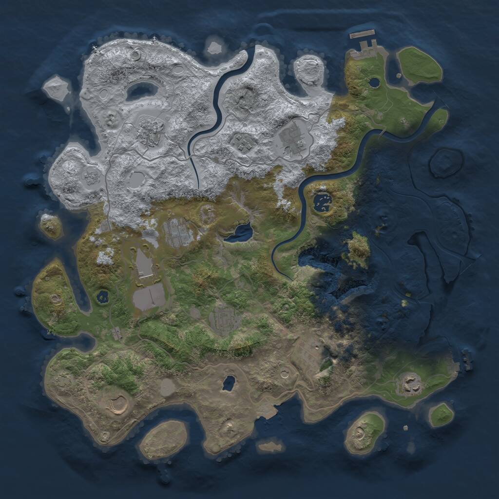 Rust Map: Procedural Map, Size: 4000, Seed: 1372958951, 16 Monuments