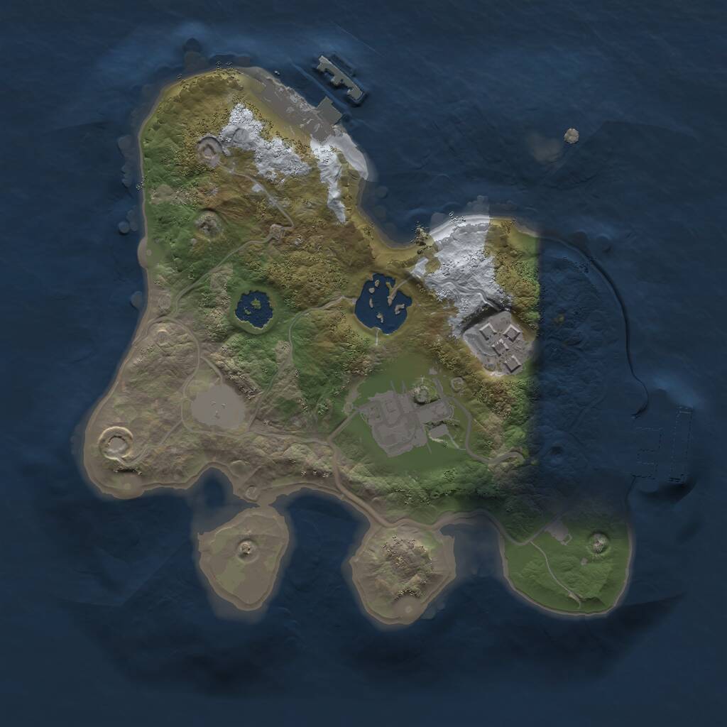 Rust Map: Procedural Map, Size: 2000, Seed: 1323989553, 6 Monuments