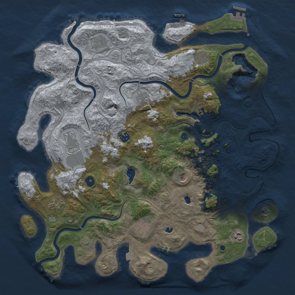 Rust Map: Procedural Map, Size: 4500, Seed: 1414959812, 16 Monuments