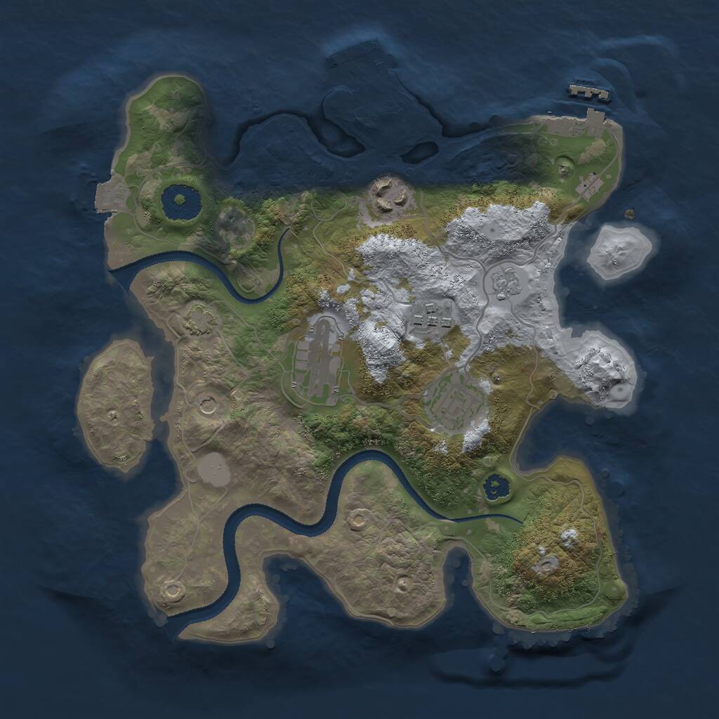 Rust Map: Procedural Map, Size: 2800, Seed: 1049034622, 10 Monuments