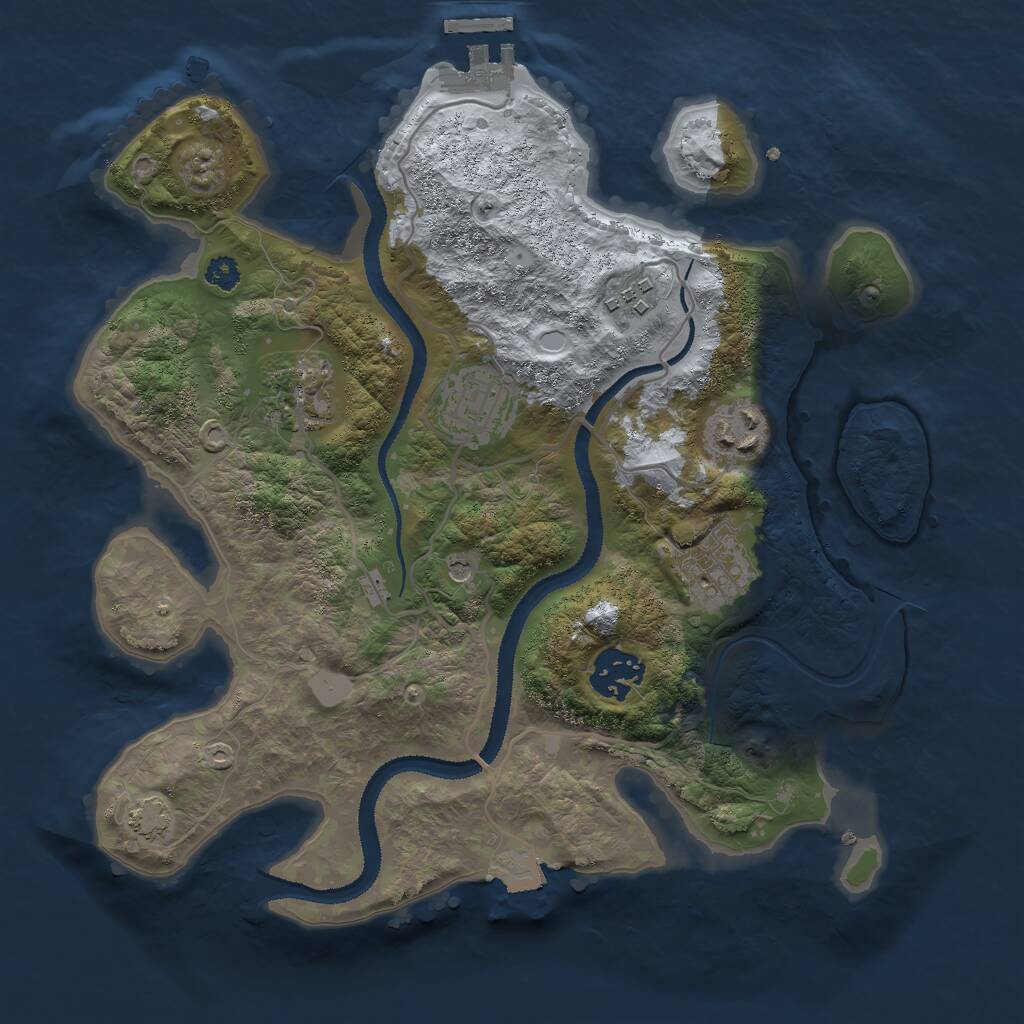 Rust Map: Procedural Map, Size: 3000, Seed: 545317643, 10 Monuments