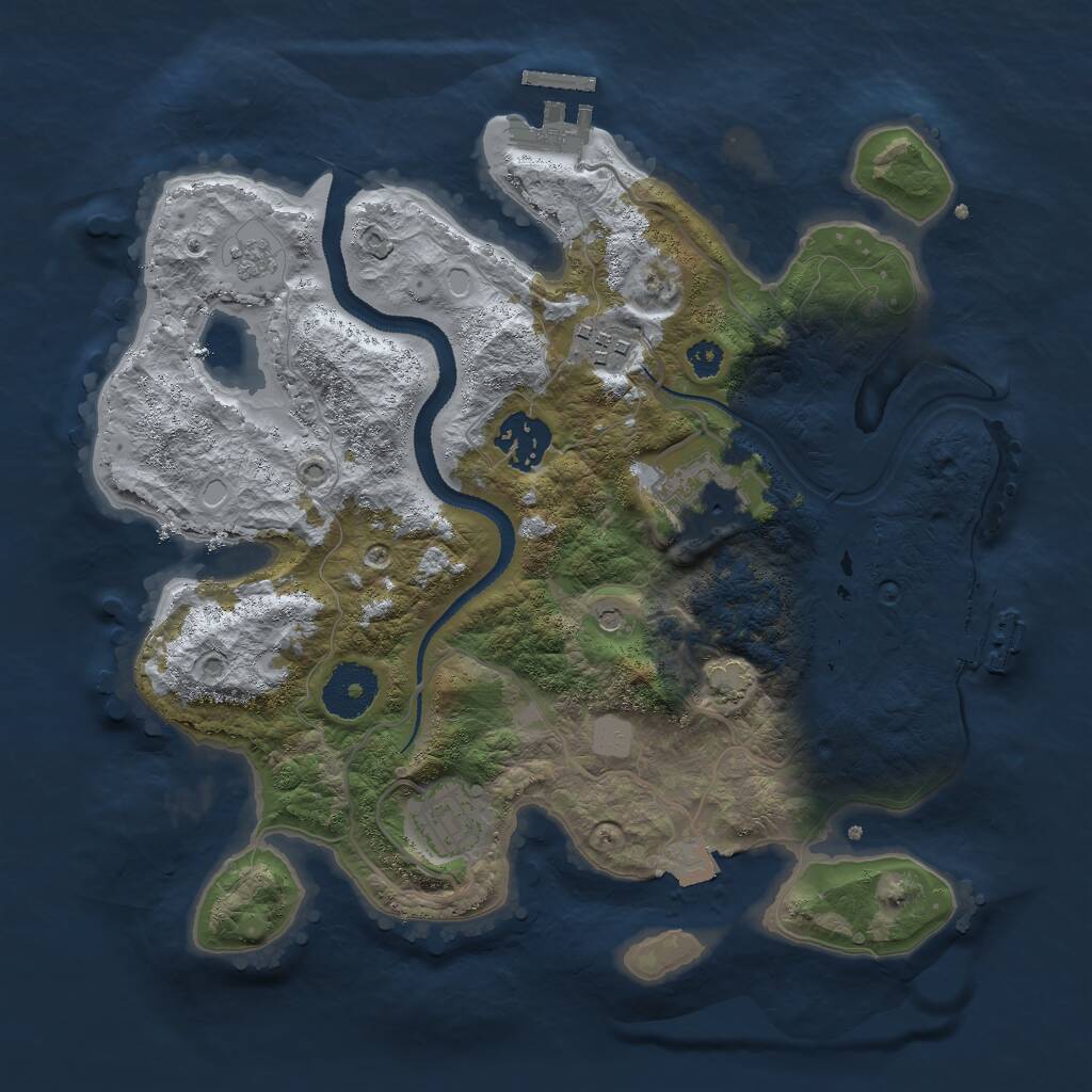 Rust Map: Procedural Map, Size: 3000, Seed: 10635, 10 Monuments