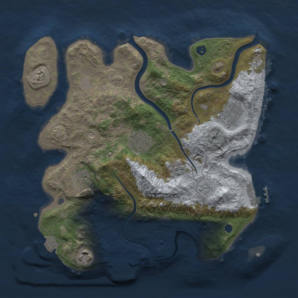 Rust Map: Procedural Map, Size: 3000, Seed: 1129315056, 11 Monuments