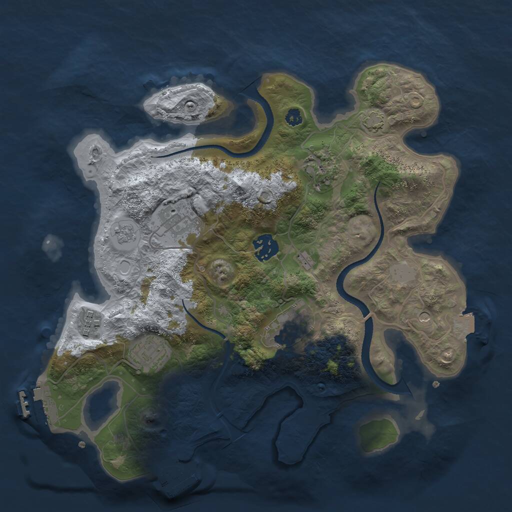 Rust Map: Procedural Map, Size: 3000, Seed: 1697042710, 12 Monuments