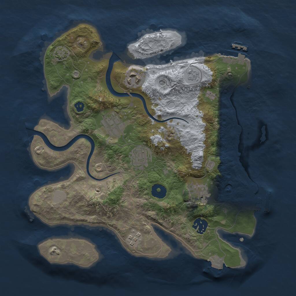 Rust Map: Procedural Map, Size: 3000, Seed: 78061913, 12 Monuments