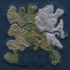 Thumbnail Rust Map: Procedural Map, Size: 3500, Seed: 971199395, 14 Monuments