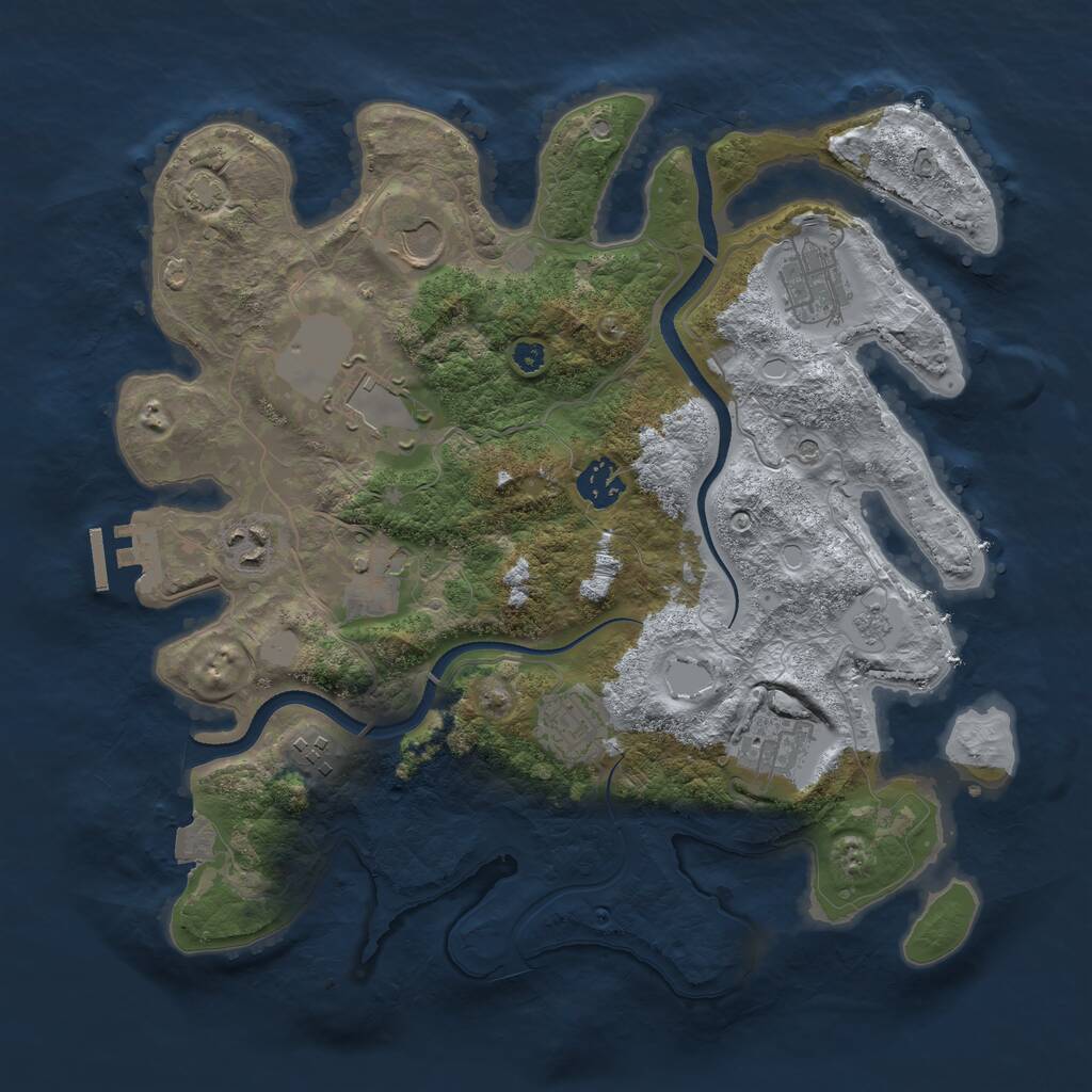 Rust Map: Procedural Map, Size: 3500, Seed: 317033508, 14 Monuments