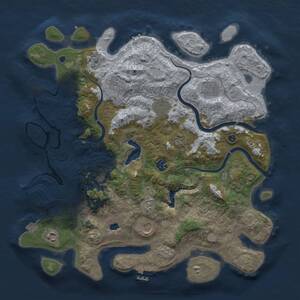 Thumbnail Rust Map: Procedural Map, Size: 4000, Seed: 1361482271, 13 Monuments