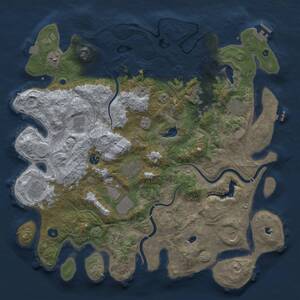 Thumbnail Rust Map: Procedural Map, Size: 4500, Seed: 169179754, 17 Monuments