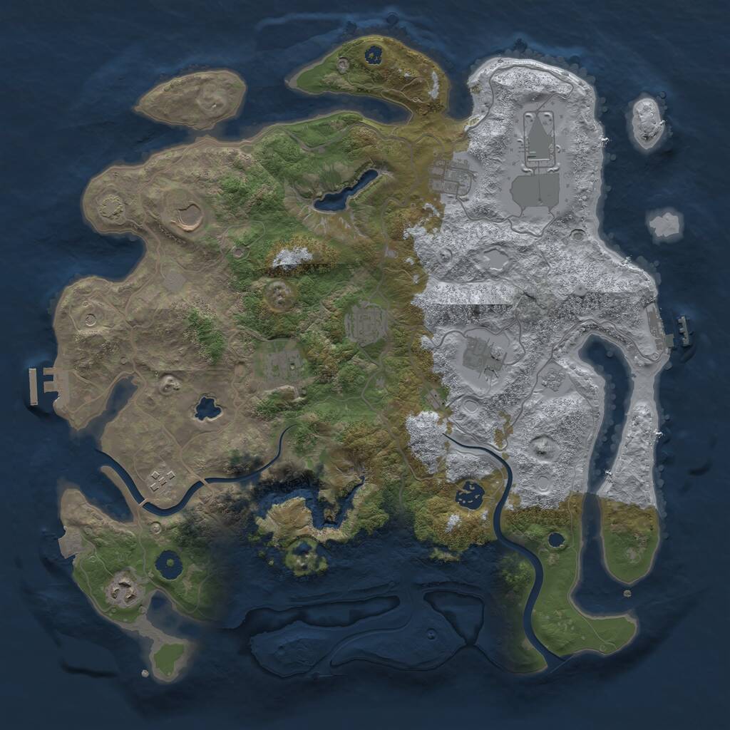 Rust Map: Procedural Map, Size: 4000, Seed: 1628684752, 15 Monuments