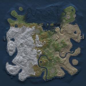 Thumbnail Rust Map: Procedural Map, Size: 4000, Seed: 1993710553, 15 Monuments