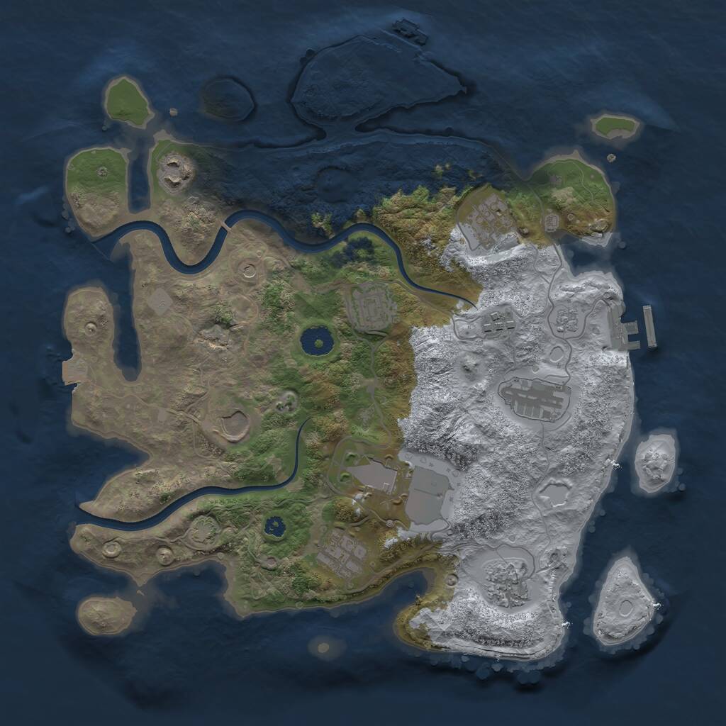 Rust Map: Procedural Map, Size: 3500, Seed: 493571482, 15 Monuments