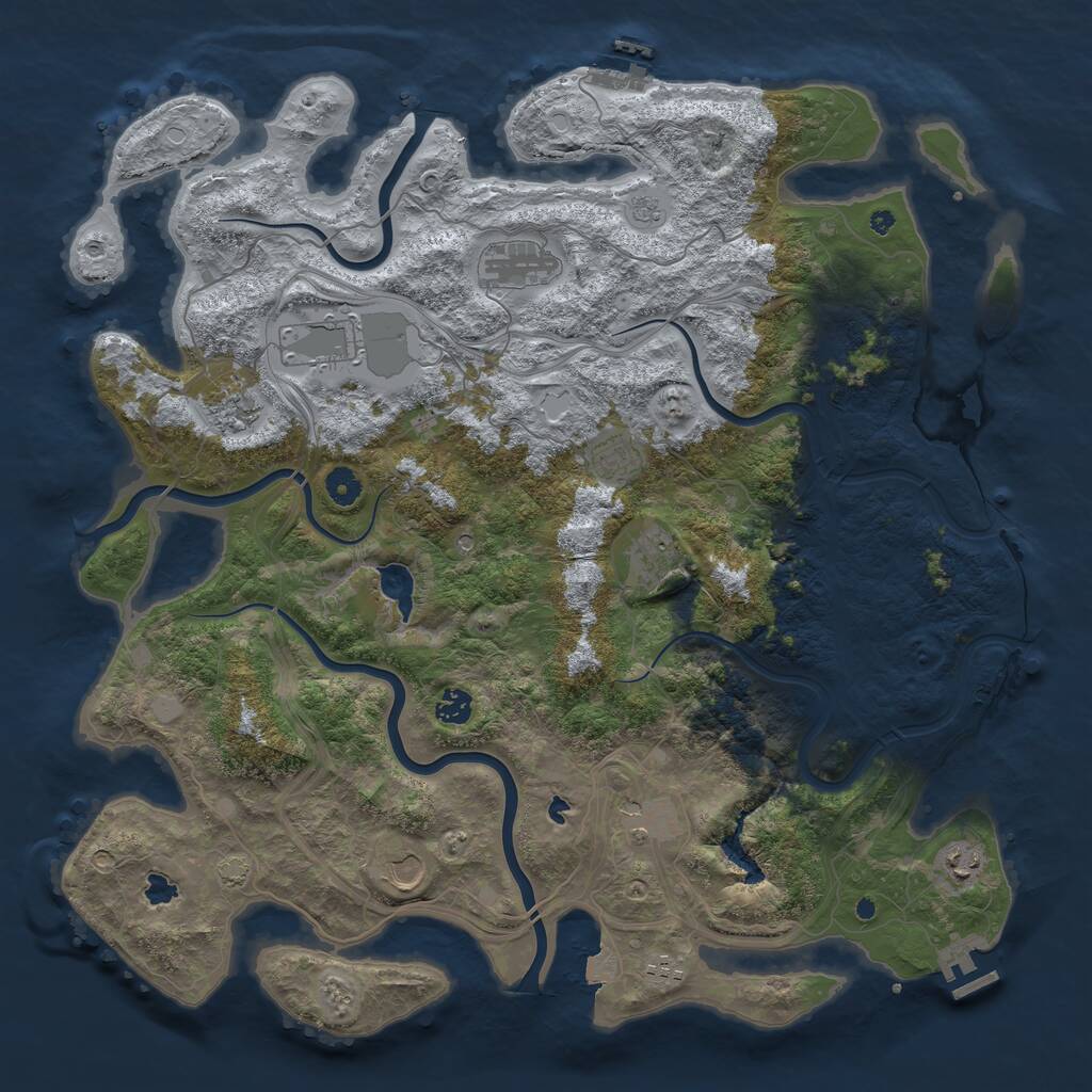 Rust Map: Procedural Map, Size: 4500, Seed: 1434, 16 Monuments