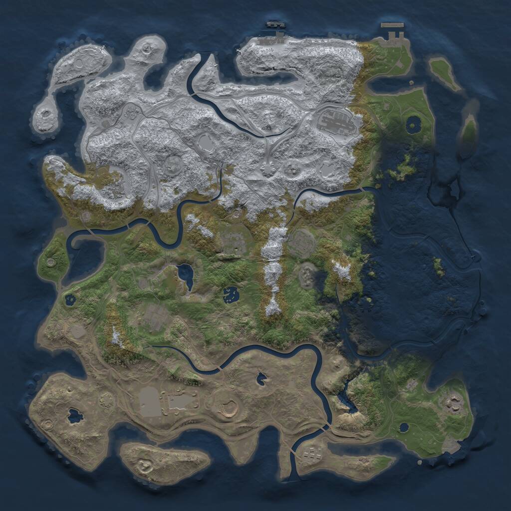 Rust Map: Procedural Map, Size: 4500, Seed: 1434, 16 Monuments