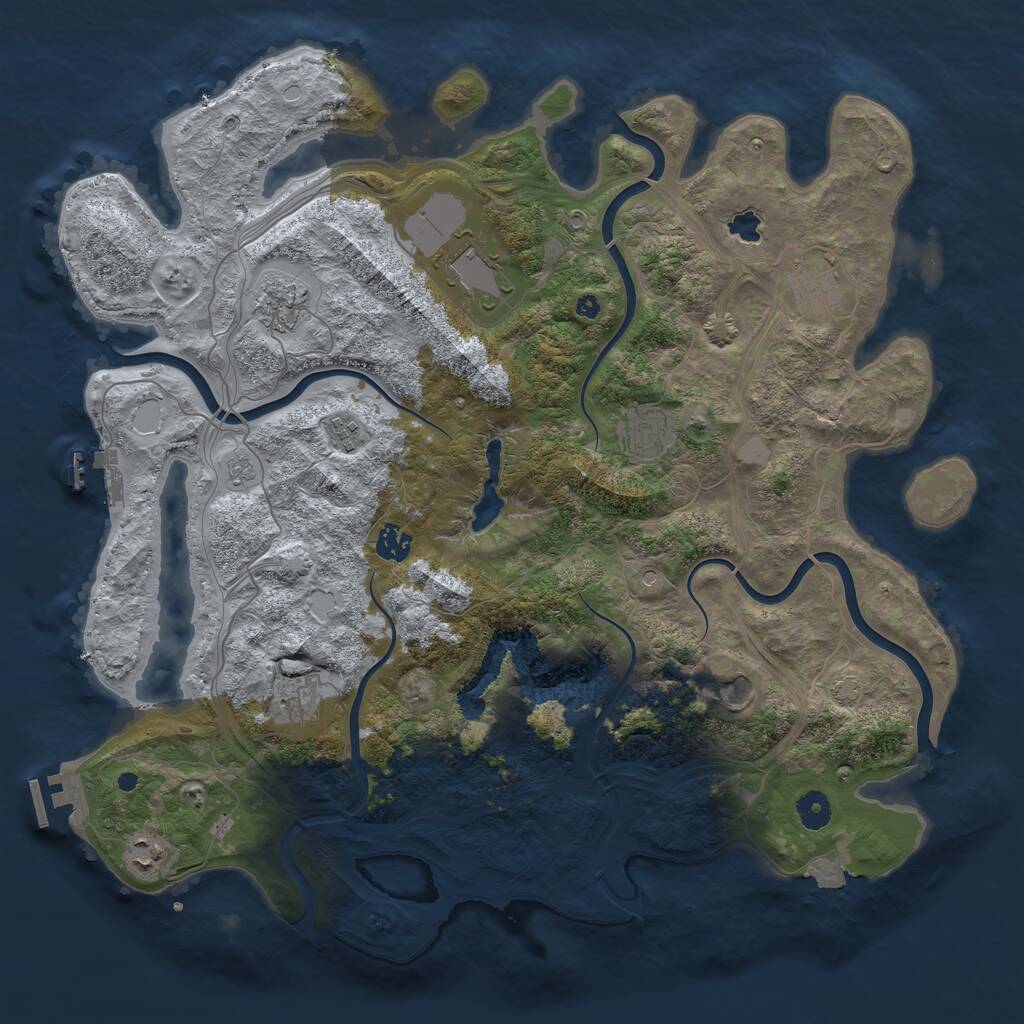 Rust Map: Procedural Map, Size: 4250, Seed: 1100434992, 15 Monuments
