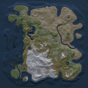 Thumbnail Rust Map: Procedural Map, Size: 4000, Seed: 2469925, 17 Monuments