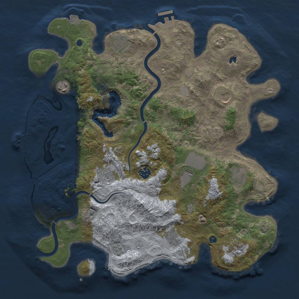 Rust Map: Procedural Map, Size: 4000, Seed: 2469925, 16 Monuments