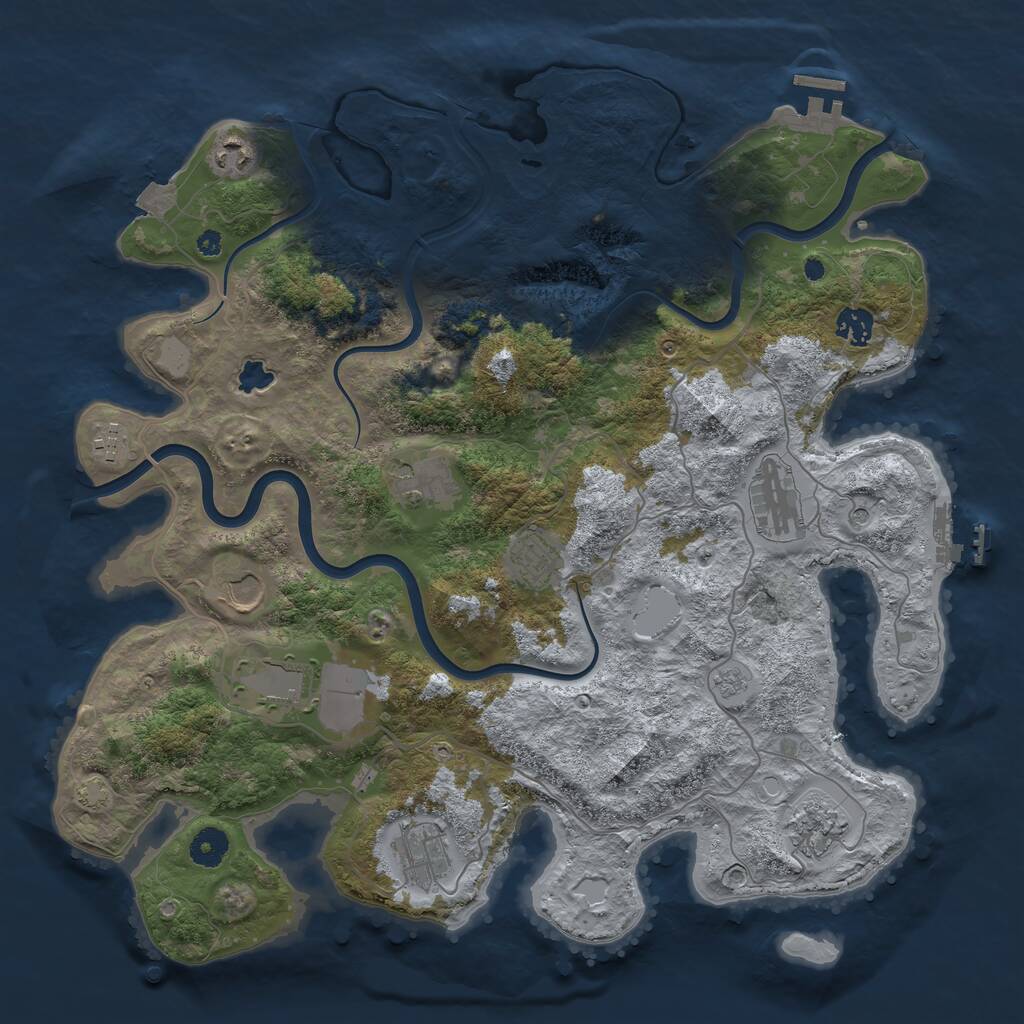 Rust Map: Procedural Map, Size: 4000, Seed: 112515545, 16 Monuments