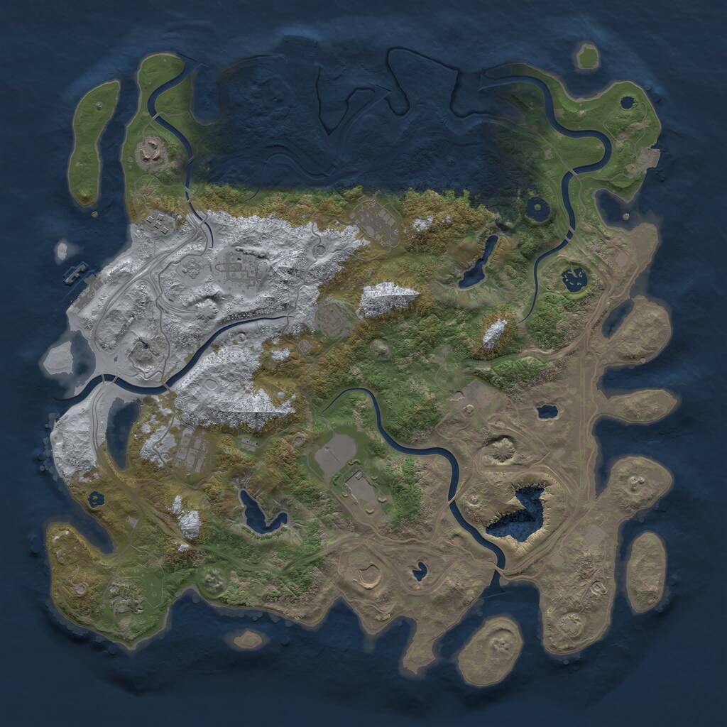 Rust Map: Procedural Map, Size: 4500, Seed: 767138481, 17 Monuments