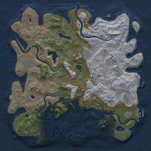 Thumbnail Rust Map: Procedural Map, Size: 4500, Seed: 2005085840, 16 Monuments