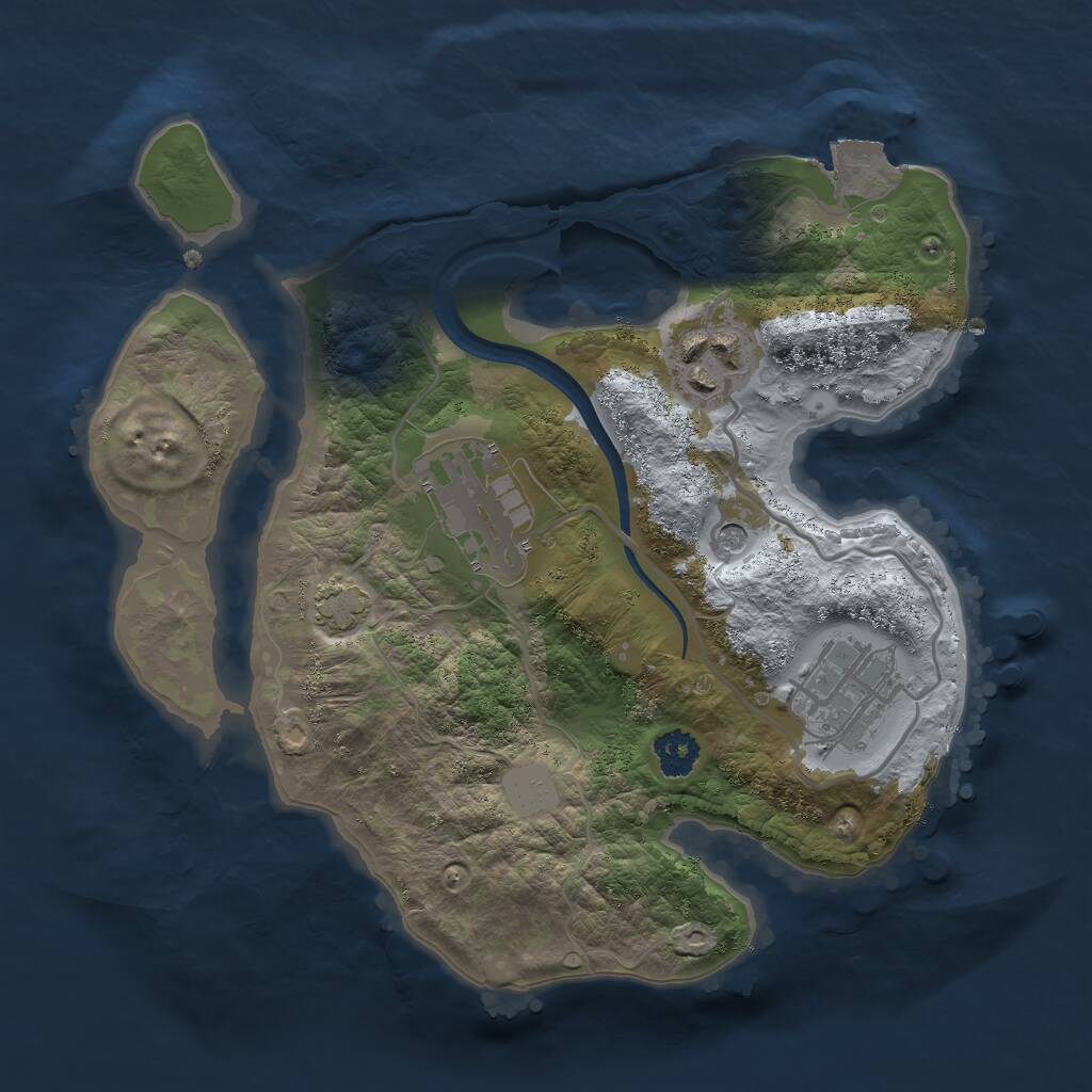 Rust Map: Procedural Map, Size: 2400, Seed: 898687, 6 Monuments