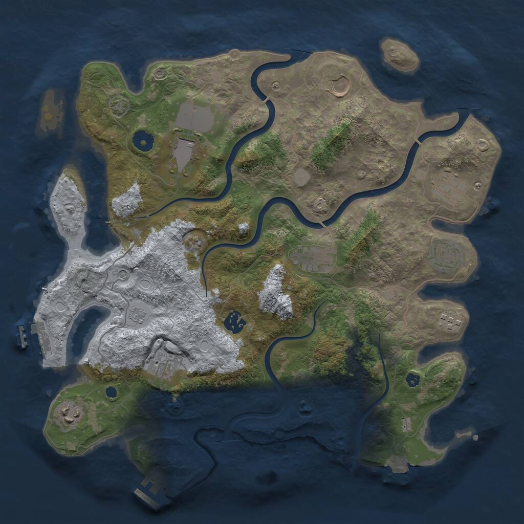 Rust Map: Procedural Map, Size: 3750, Seed: 978364, 15 Monuments
