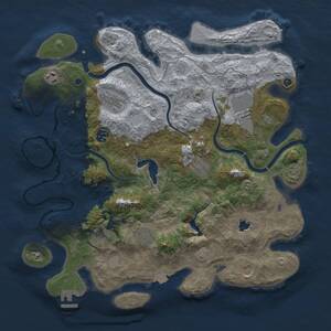 Thumbnail Rust Map: Procedural Map, Size: 4000, Seed: 45686, 15 Monuments