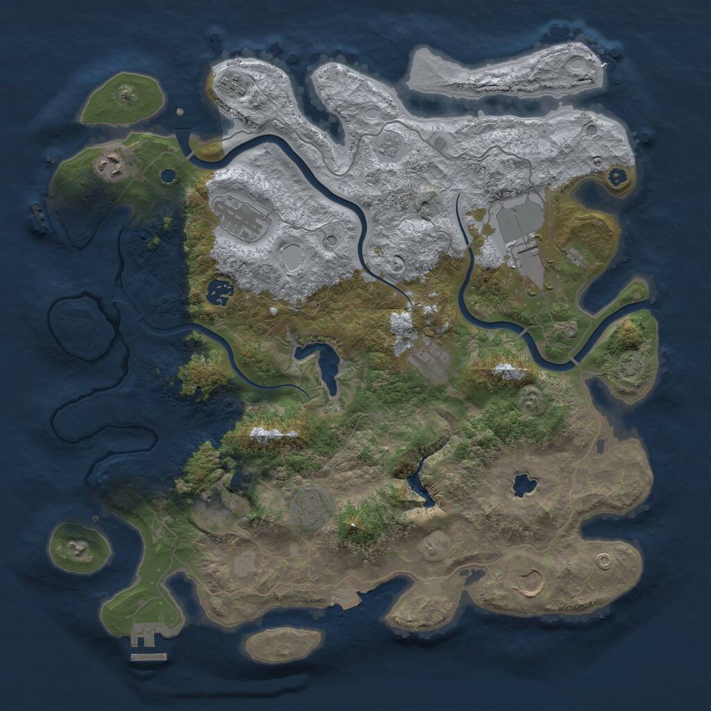 Rust Map: Procedural Map, Size: 4000, Seed: 45686, 15 Monuments