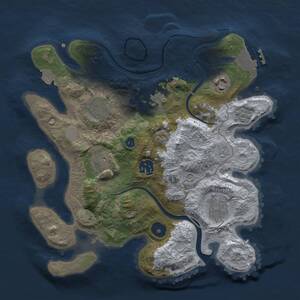 Thumbnail Rust Map: Procedural Map, Size: 3000, Seed: 1213332819, 12 Monuments