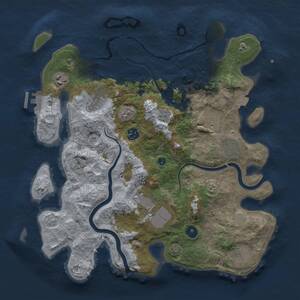 Thumbnail Rust Map: Procedural Map, Size: 3750, Seed: 1538492649, 13 Monuments