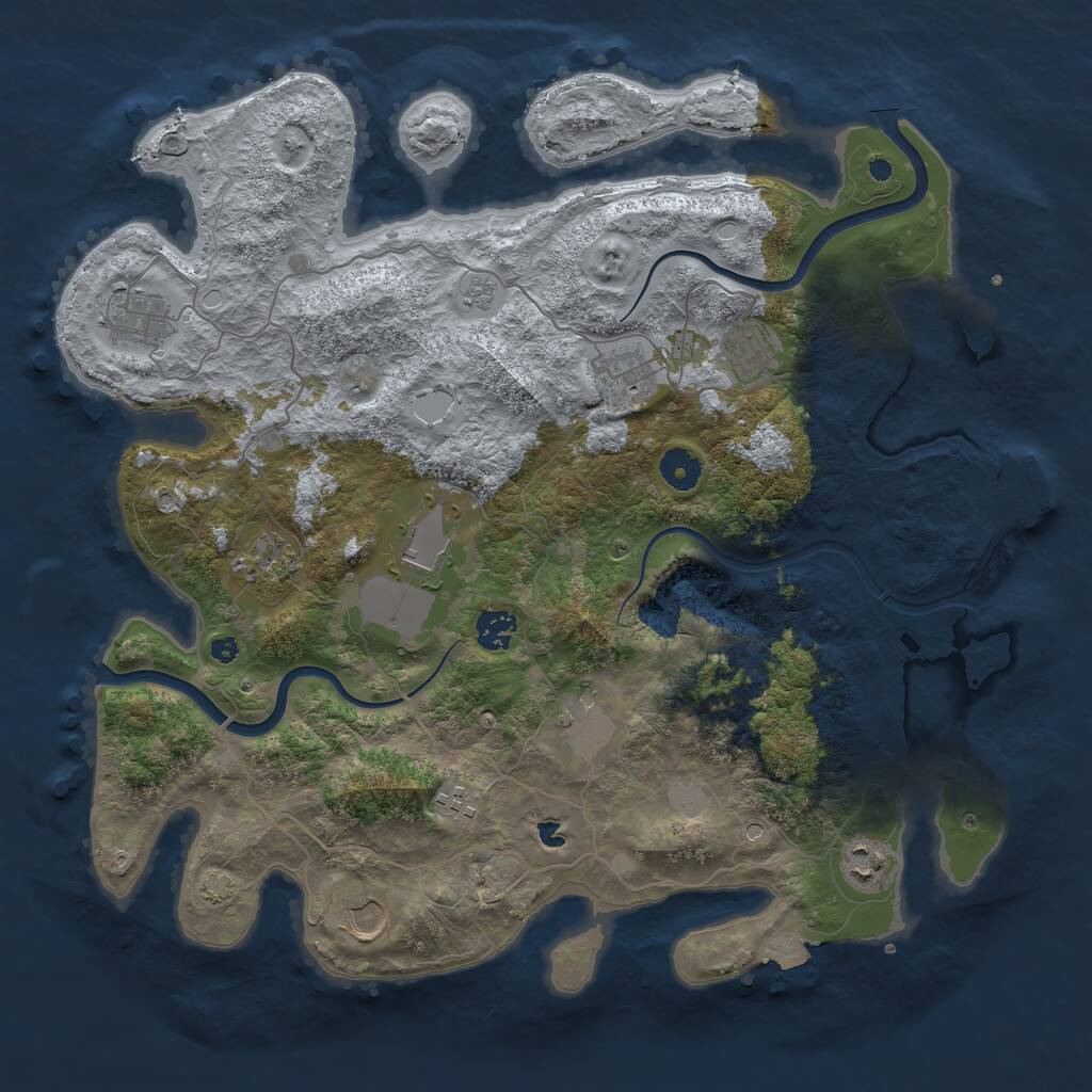 Rust Map: Procedural Map, Size: 4000, Seed: 265978, 15 Monuments