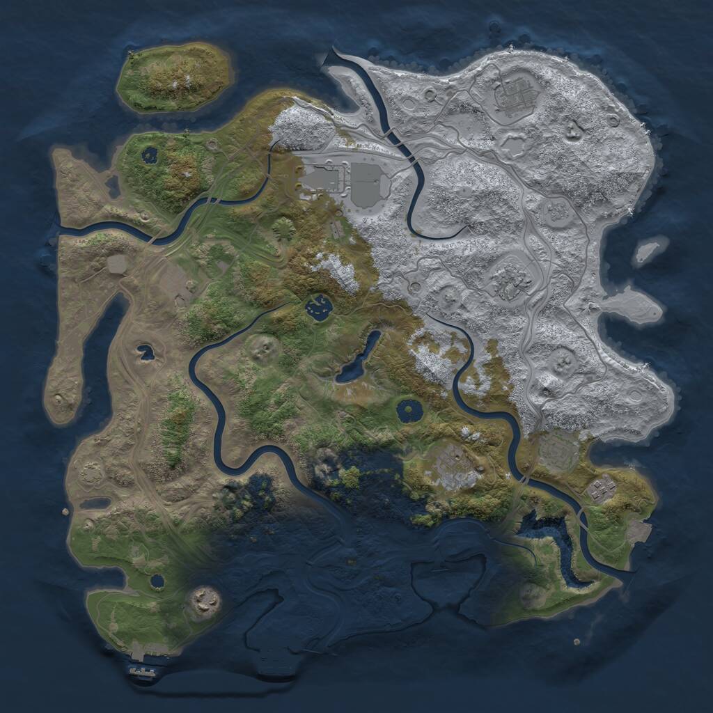 Rust Map: Procedural Map, Size: 4250, Seed: 864427358, 15 Monuments