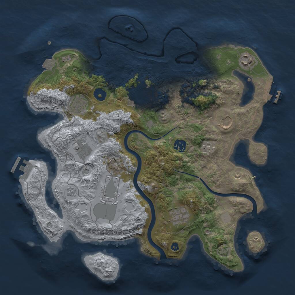 Rust Map: Procedural Map, Size: 3510, Seed: 744770632, 15 Monuments