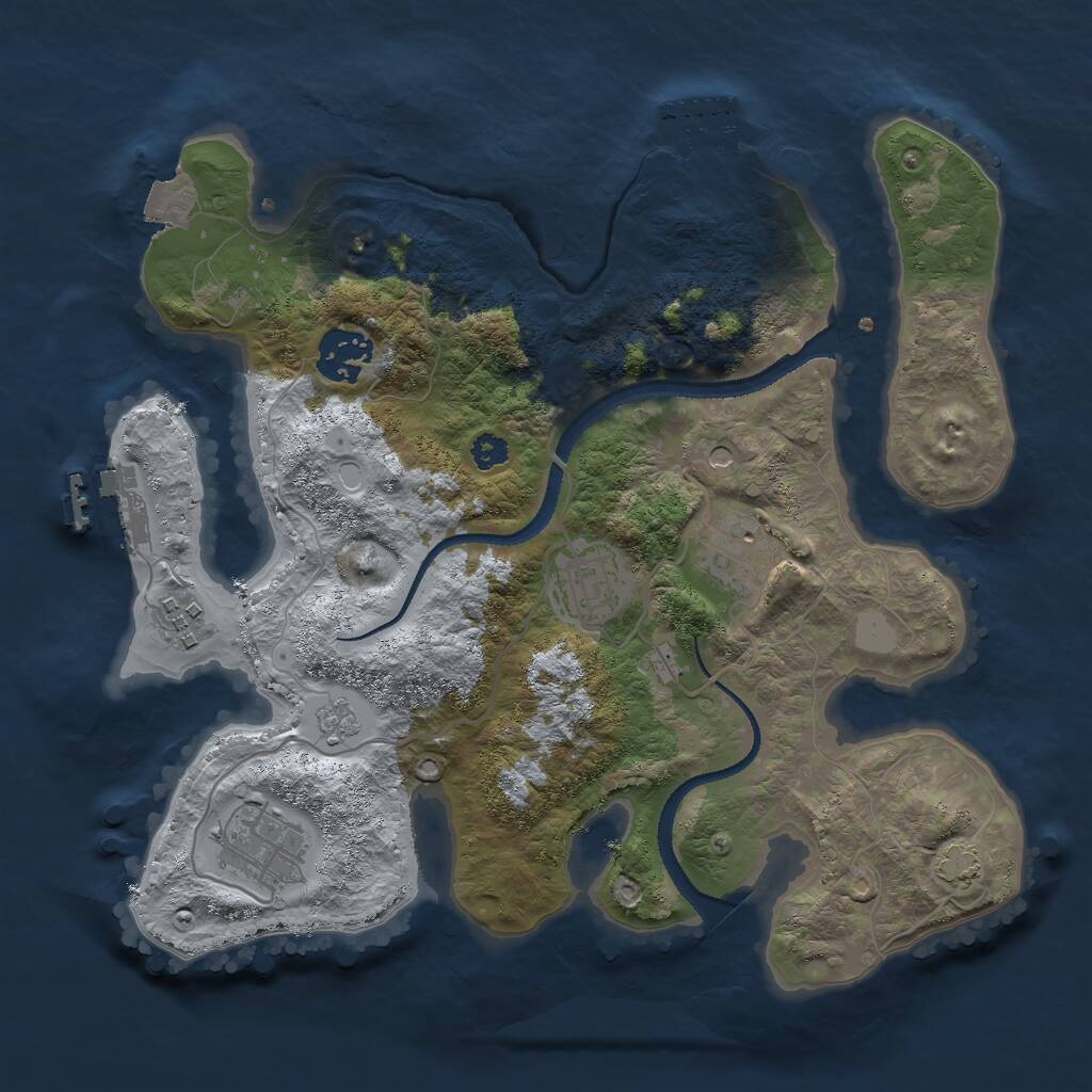 Rust Map: Procedural Map, Size: 3000, Seed: 130387, 11 Monuments