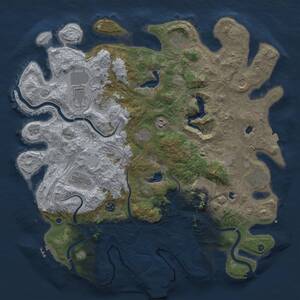 Thumbnail Rust Map: Procedural Map, Size: 4500, Seed: 275053356, 17 Monuments