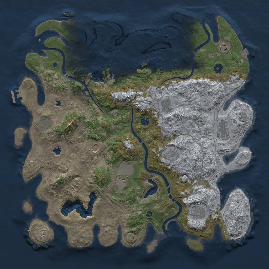 Rust Map: Procedural Map, Size: 4500, Seed: 1094637528, 16 Monuments