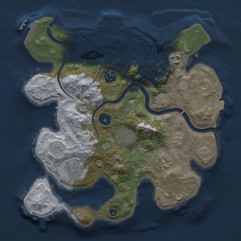 Rust Map: Procedural Map, Size: 3000, Seed: 8719231, 12 Monuments