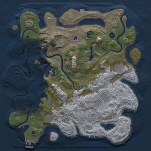 Thumbnail Rust Map: Procedural Map, Size: 4000, Seed: 1353478881, 16 Monuments