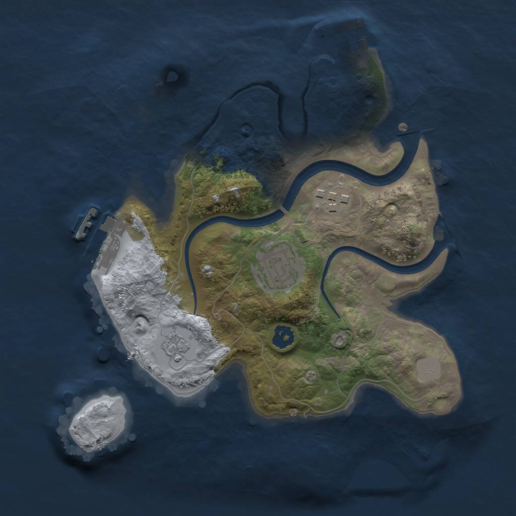 Rust Map: Procedural Map, Size: 2300, Seed: 1296892757, 6 Monuments