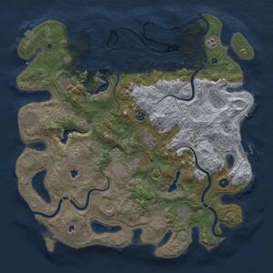 Thumbnail Rust Map: Procedural Map, Size: 4500, Seed: 1422643723, 16 Monuments