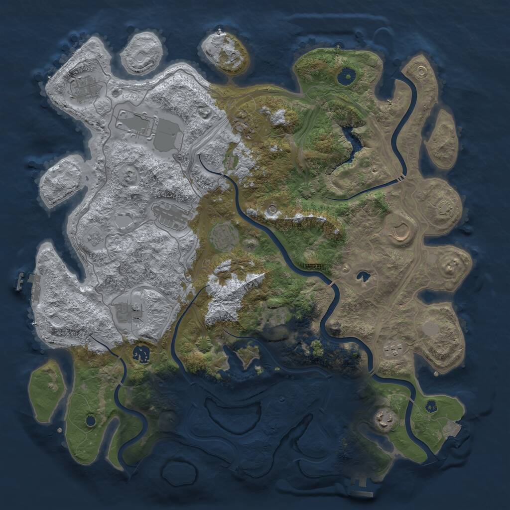 Rust Map: Procedural Map, Size: 4300, Seed: 1396516, 17 Monuments