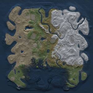 Thumbnail Rust Map: Procedural Map, Size: 4500, Seed: 24445450, 17 Monuments