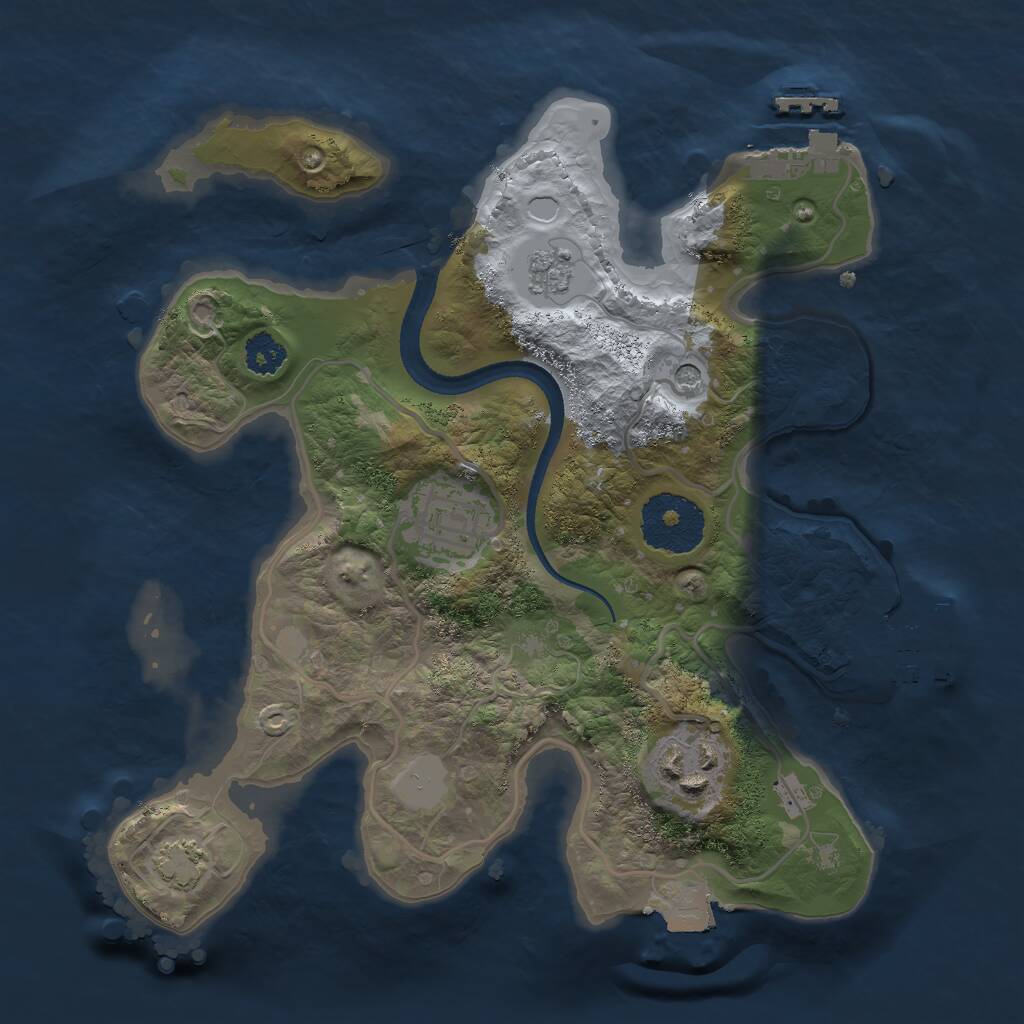 Rust Map: Procedural Map, Size: 2500, Seed: 69696942, 8 Monuments
