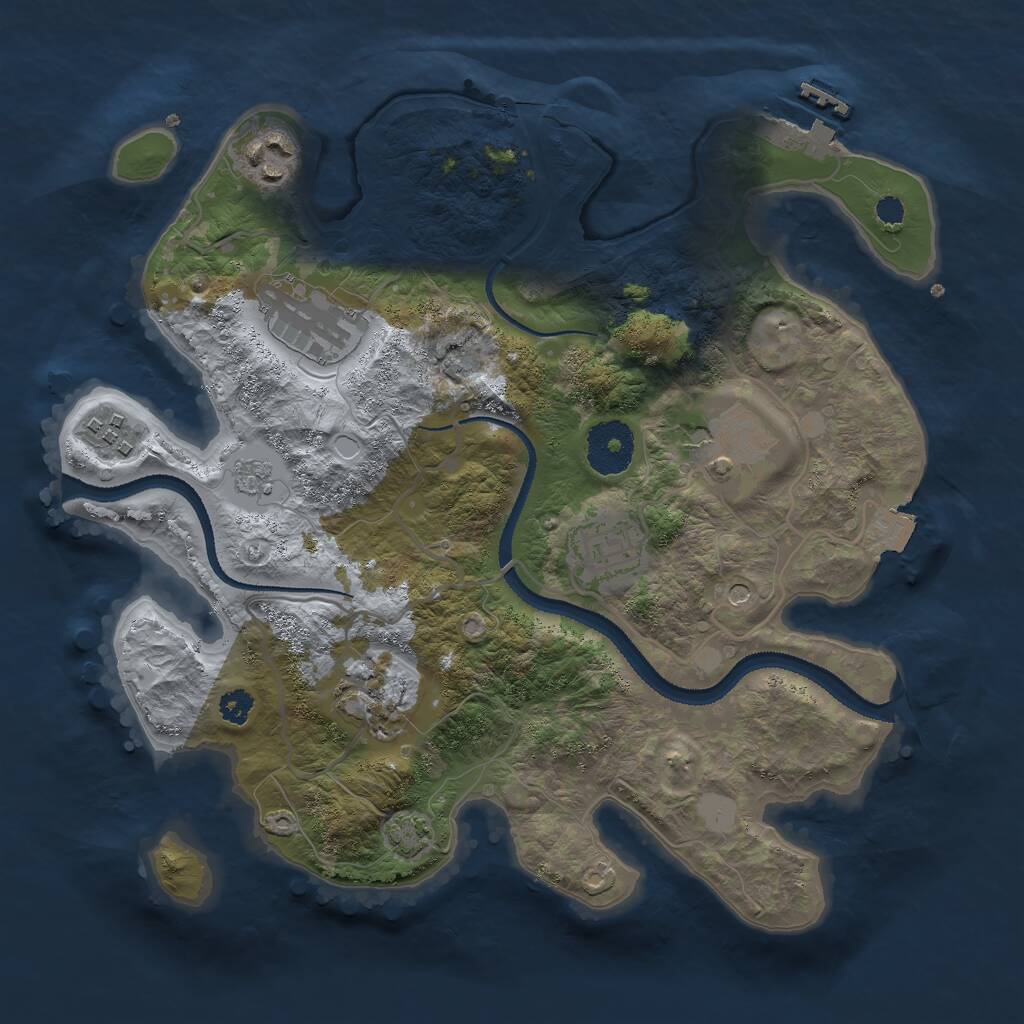 Rust Map: Procedural Map, Size: 3000, Seed: 5698, 11 Monuments